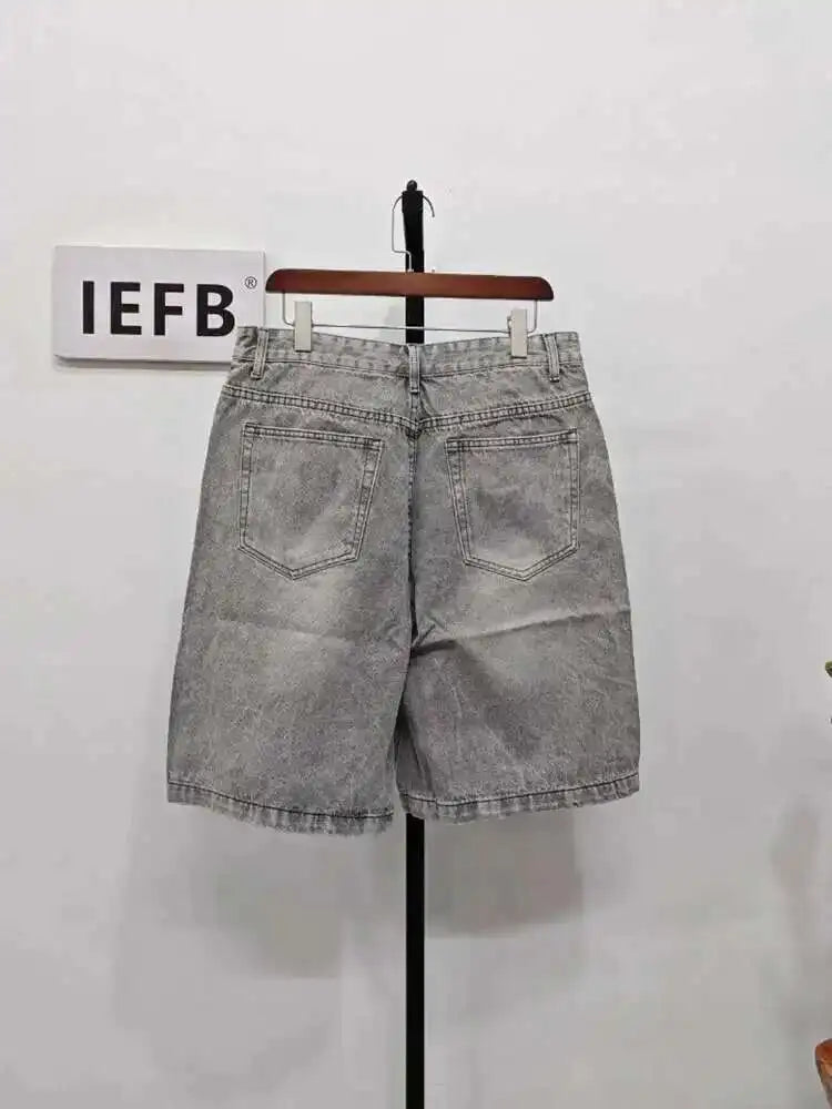 Summer Denim Shorts – Retro Washed Loose Fit Korean Streetwear for Men