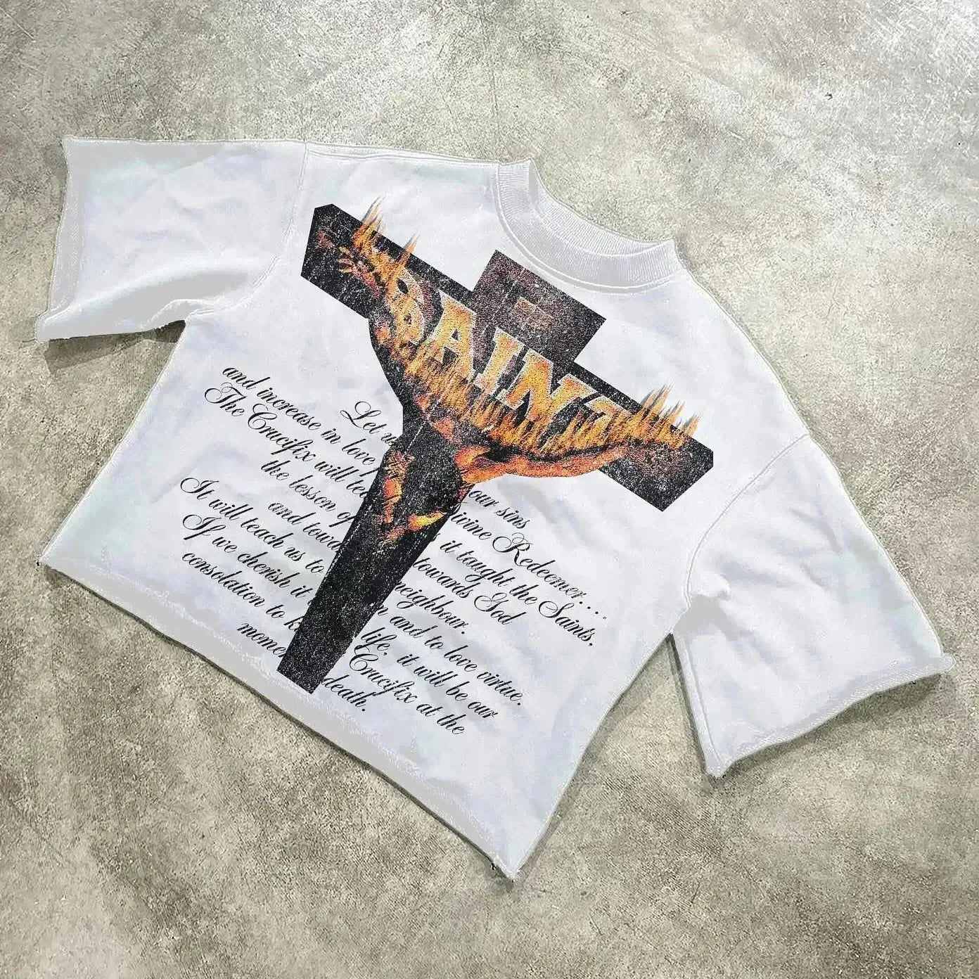 Y2K Super Oversized T-Shirt – Faith & Streetwear Cross Graphic Tee for Men